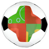 Kerstmis Rood Groen Geometrisch Voetbal (Gedraaid)
