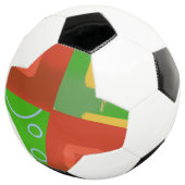 Kerstmis Rood Groen Geometrisch Voetbal (Drie kwart)