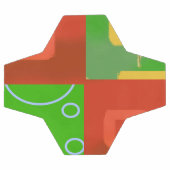Kerstmis Rood Groen Geometrisch Voetbal (Enkel)