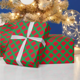 Kerstmis rood groen geruit ruitpatroon cadeau cadeaupapier