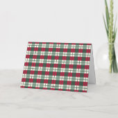 Kerstmis rood groen geruit tartan kaart (Achterkant)