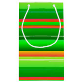 Kerstmis rood groen gestreept artistiek patroon klein cadeauzakje (Achterkant)