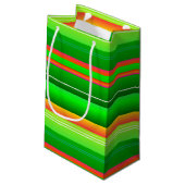 Kerstmis rood groen gestreept artistiek patroon klein cadeauzakje (Achterkant Gekanteld)