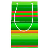 Kerstmis rood groen gestreept artistiek patroon klein cadeauzakje (Voorkant)