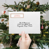 Kerstmis Rood Groen Gestreept Retouradres Etiket