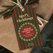 Kerstmis Rood Groen Gestreepte Handgemaakte Cadeau Cadeaulabel