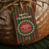 Kerstmis Rood Groen Gestreepte Handgemaakte Cadeau Cadeaulabel