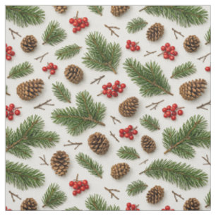Kerstmis Rood Groen Pijnboom Bes Feestdag Stof