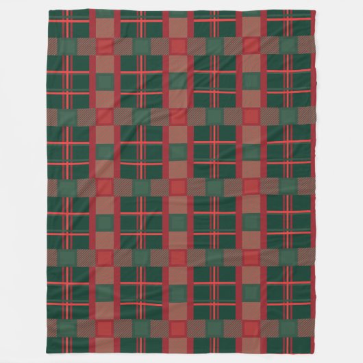 Kerstmis Rood Groen Plaid Fleece Deken (Voorkant)