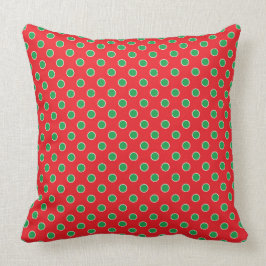 KERSTMIS ROOD & GROEN POLKA DOTS KUSSEN