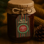 Kerstmis Rood Groen Strepen Handgemaakte Cadeautag Cadeaulabel