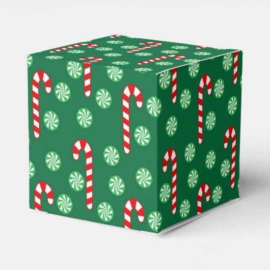 Kerstmis Rood Groen Suikerstok Bedankdoosjes (Achterkant)
