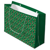 Kerstmis Rood Groen Suikerstok Groot Cadeauzakje (Voorkant Gekanteld)