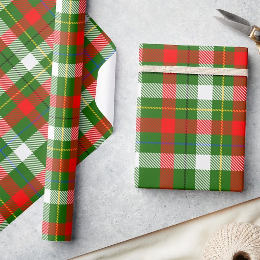 Kerstmis Rood Groen Wit Flanel Geruite Ontwerp Cadeaupapier