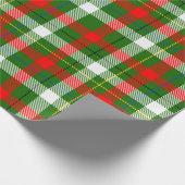 Kerstmis Rood Groen Wit Flanel Geruite Ontwerp  Cadeaupapier (Hoek)