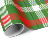Kerstmis Rood Groen Wit Flanel Geruite Ontwerp Cadeaupapier (Rol Hoek)