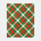 Kerstmis Rood Groen Wit Flanel Geruite Ontwerp Fleece Deken (Voorkant)