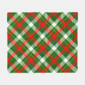 Kerstmis Rood Groen Wit Flanel Geruite Ontwerp Fleece Deken (Voorkant (Horizontaal))