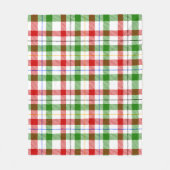 Kerstmis Rood Groen Wit Flanel Geruite Ontwerp Fleece Deken (Voorkant)