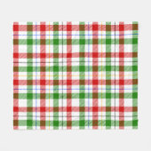 Kerstmis Rood Groen Wit Flanel Geruite Ontwerp Fleece Deken (Voorkant (Horizontaal))