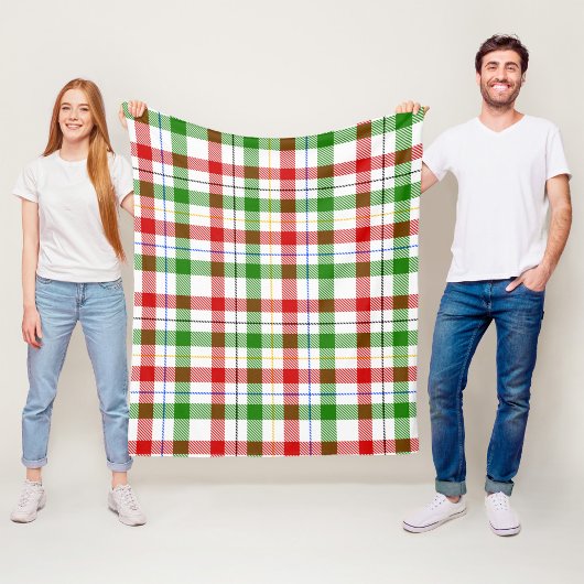 Kerstmis Rood Groen Wit Flanel Geruite Ontwerp Fleece Deken
