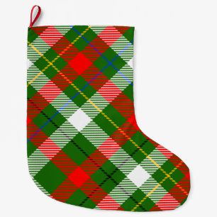 Kerstmis Rood Groen Wit Flanel Geruite Ontwerp Grote Kerstsok