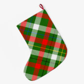Kerstmis Rood Groen Wit Flanel Geruite Ontwerp  Grote Kerstsok (Achterkant (Hangend))