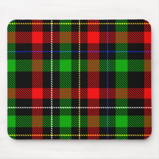 Kerstmis Rood Groen Wit Flanel Geruite Ontwerp Muismat (Voorkant)
