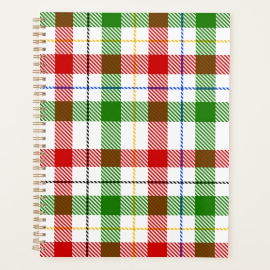 Kerstmis Rood Groen Wit Flanel Geruite Ontwerp Planner (Voorkant)