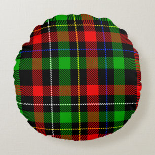Kerstmis Rood Groen Wit Flanel Geruite Ontwerp Rond Kussen