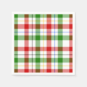 Kerstmis Rood Groen Wit Flanel Geruite Ontwerp Servet