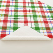 Kerstmis Rood Groen Wit Flanel Geruite Ontwerp Sherpa Deken (3/4)