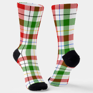 Kerstmis Rood Groen Wit Flanel Geruite Ontwerp Sokken