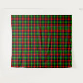 Kerstmis Rood Groen Wit Flanel Geruite Ontwerp Wandkleed (Voorkant (horizontaal))