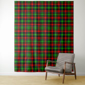 Kerstmis Rood Groen Wit Flanel Geruite Ontwerp Wandkleed (In situ)