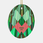 ~ KERSTMIS Rood Groene Schaduwen 2024 Keramisch Ornament (Rechts)