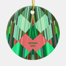 ~ KERSTMIS Rood Groene Schaduwen 2024 Keramisch Ornament