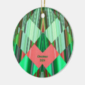 ~ KERSTMIS Rood Groene Schaduwen 2024 Keramisch Ornament (Links)