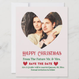 Kerstmis Rood Huwelijksfeest Oplossingsdatum Kerst Feestdagenkaart