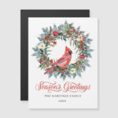 Kerstmis Rood Kardinaal Holiday Magnetic (Voorkant / Achterkant)