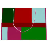 Kerstmis rood lichtblauw groen oplichtroze groot cadeauzakje (Voorkant)