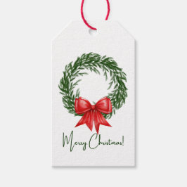 Kerstmis Rood Lint Kerstkaart Cadeaulabel
