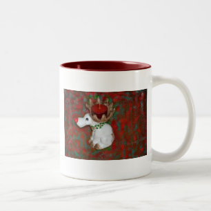 Kerstmis Rood Neus Rendier Eland Tweekleurige Koffiemok