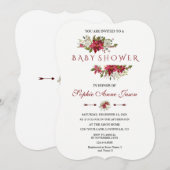 Kerstmis Rood Poinsettia Frame Baby Shower Kaart (Voorkant / Achterkant)