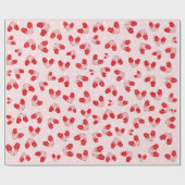 Kerstmis Rood Roze Eenvoudig Patroonblad Cadeaupapier (Vlak)