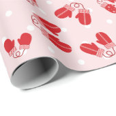 Kerstmis Rood Roze Eenvoudig Patroonblad Cadeaupapier (Rol Hoek)