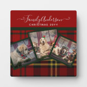 KERSTMIS Rood Schots Geruit Fotocollage KADOOTJE Fotoplaat (Voorkant)
