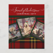 KERSTMIS Rood Schotse ruit Foto Collage (Voorkant)