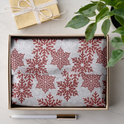 ⭐ Kerstmis Rood ❄ Snowflakes Tissuepapier (Geschenk)