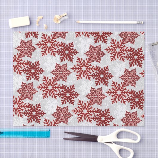 ⭐ Kerstmis Rood ❄ Snowflakes Tissuepapier (Craft)